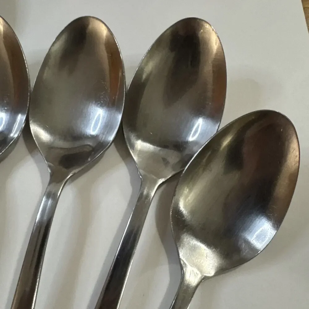 Vintage Tablespoons And Teaspoons - Rose Pattern National Stainless Flatware